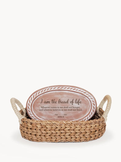 Personalized Bread Warmer & Basket - Bible Oval - The Sunflower Store Co