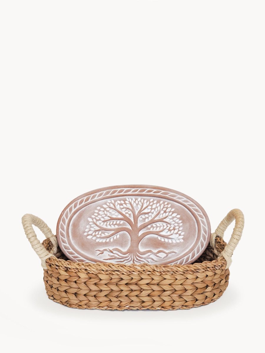 Bread Warmer & Basket - Tree of Life Oval - The Sunflower Store Co
