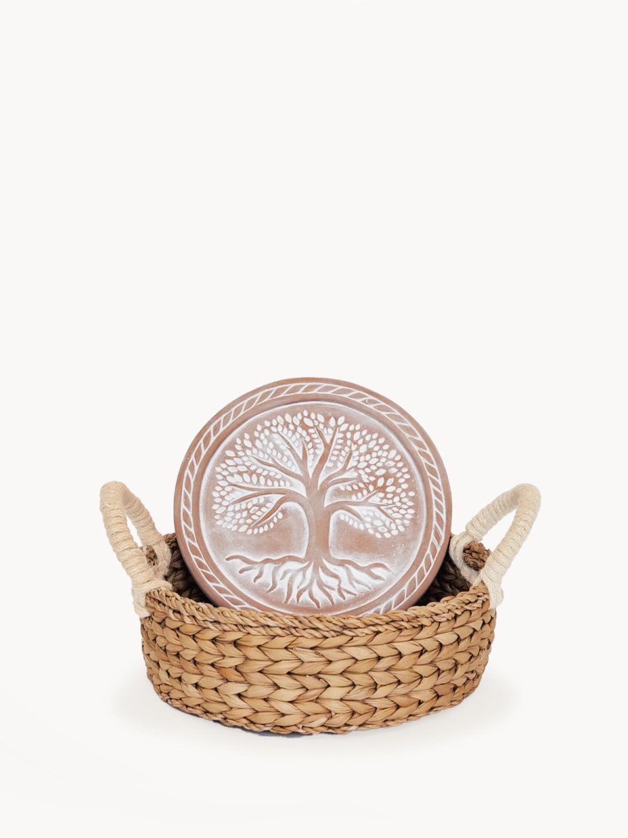 Bread Warmer & Basket - Tree of Life Round - The Sunflower Store Co