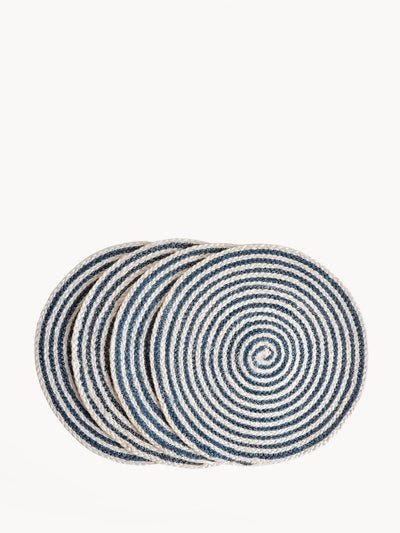 Kata Spiral Placemat - Blue (Set of 4) - The Sunflower Store Co