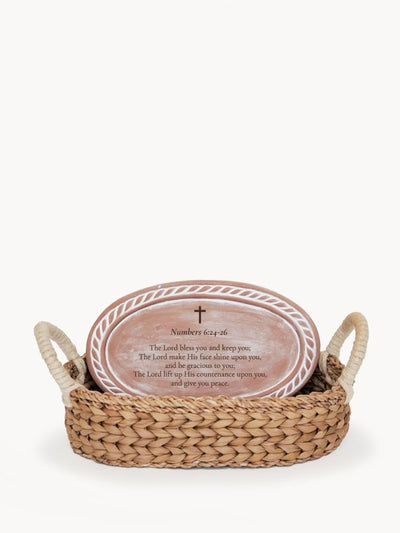 Personalized Bread Warmer & Basket - Bible Oval - The Sunflower Store Co