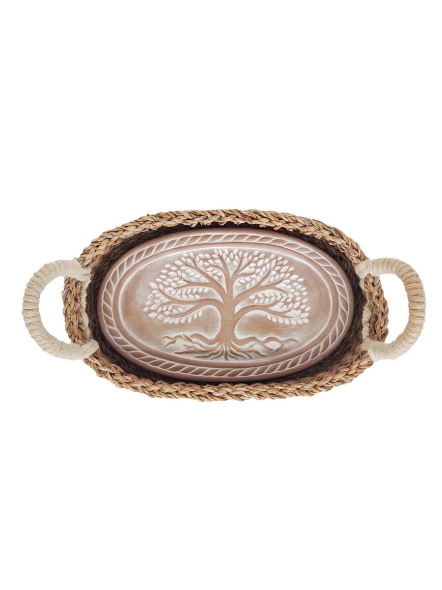 Bread Warmer & Basket - Tree of Life Oval - The Sunflower Store Co