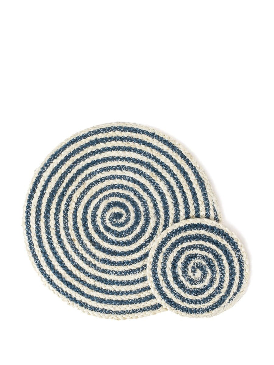 Kata Spiral Placemat - Blue (Set of 4) - The Sunflower Store Co