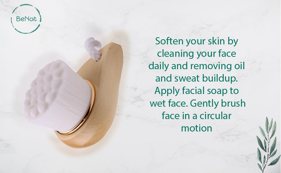 Facial Brush with Bamboo Handle - The Sunflower Store Co