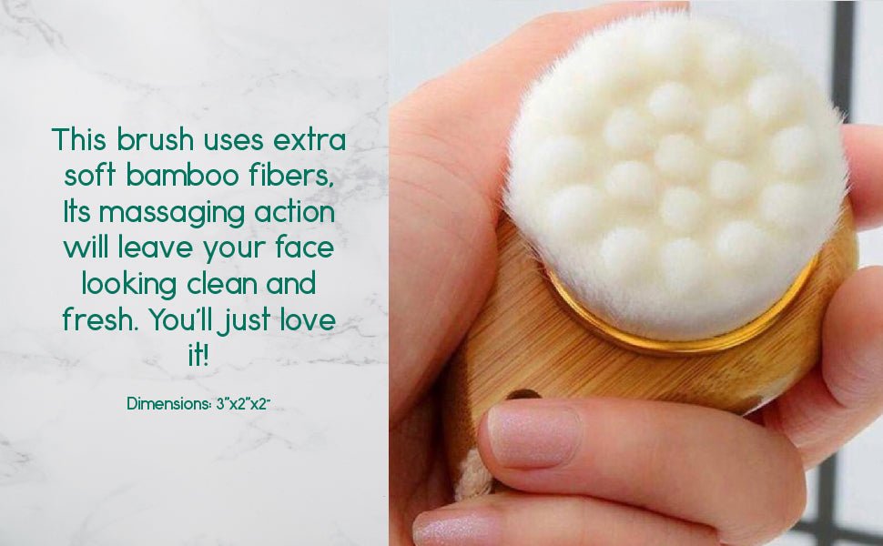 Facial Brush with Bamboo Handle - The Sunflower Store Co