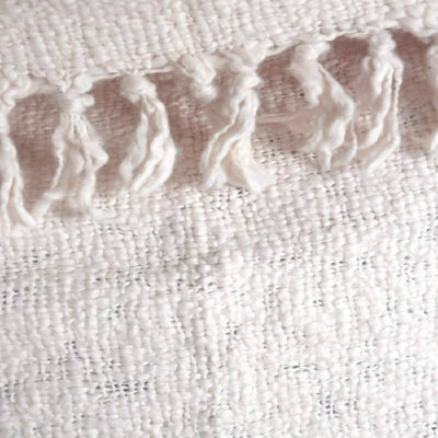 Textured Oxford Throw Blanket Cream - The Sunflower Store Co
