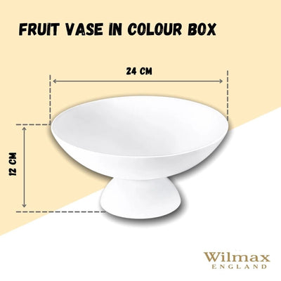 White Fruit Vase 9.5" inch X 4.5" inch |In Colour Box - The Sunflower Store Co