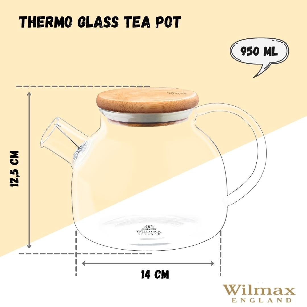Thermo Glass Teapot 32 Fl Oz | High temperature and shock resistant - The Sunflower Store Co