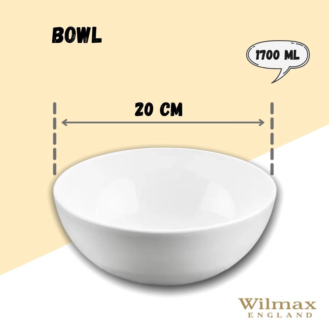 White Bowl 8" inch | 20 Cm 57 Oz | 1700 Ml - The Sunflower Store Co