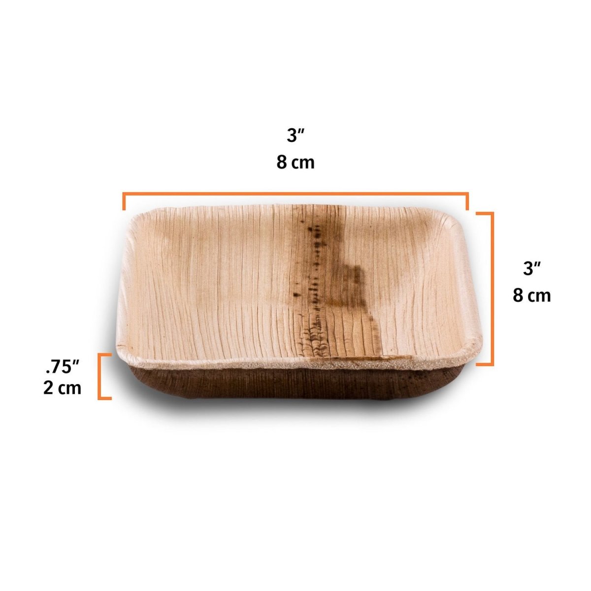 Palm Leaf Square Bowl 3.5" Inch - 3oz Mini (25 count) - The Sunflower Store Co