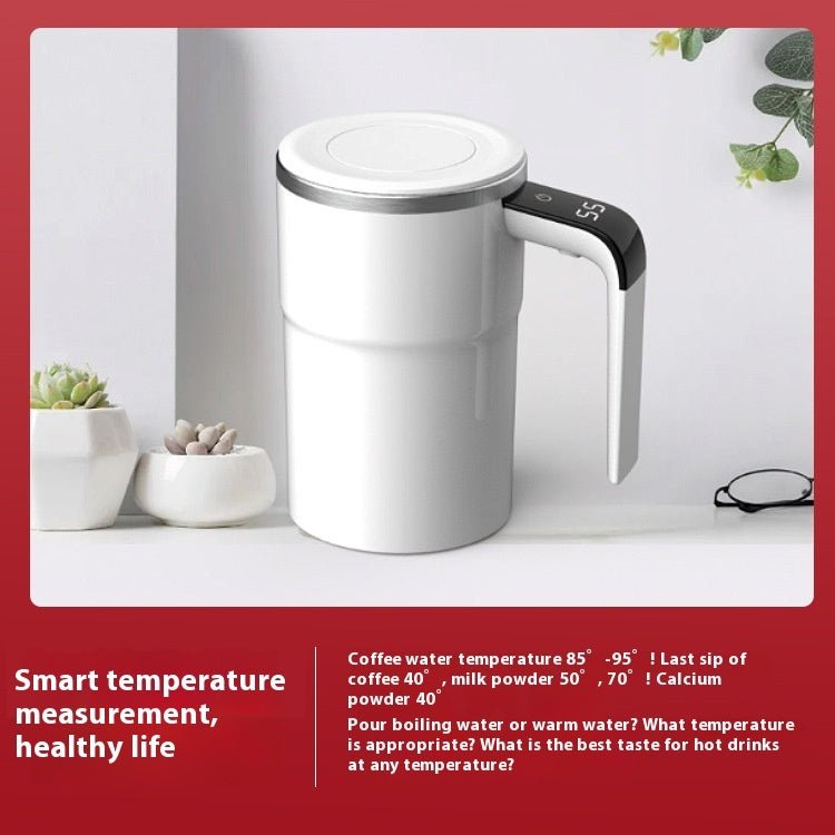 Smart Temperature - measuring Magnetic Automatic Stirring Cup, Electric Portable Coffee Cup, Milkshake Cup, Fitness Protein Shake Powder Cup - The Sunflower Store Co