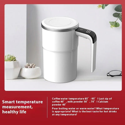 Smart Temperature - measuring Magnetic Automatic Stirring Cup, Electric Portable Coffee Cup, Milkshake Cup, Fitness Protein Shake Powder Cup - The Sunflower Store Co