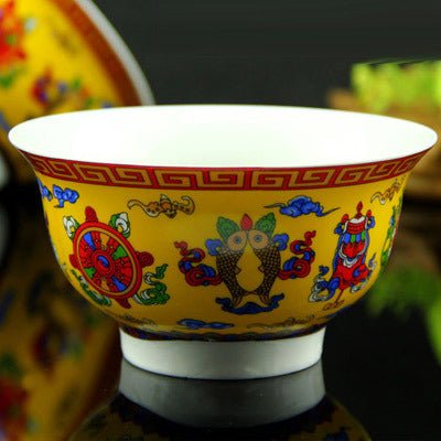 Porcelain Thin Tire Porcelain Tibetan Ghee Bowl - The Sunflower Store Co