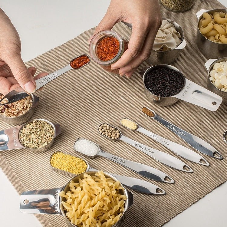 Stainless Steel Measuring Cup Measuring Spoon Ten Three - piece Set Baking Tool - The Sunflower Store Co