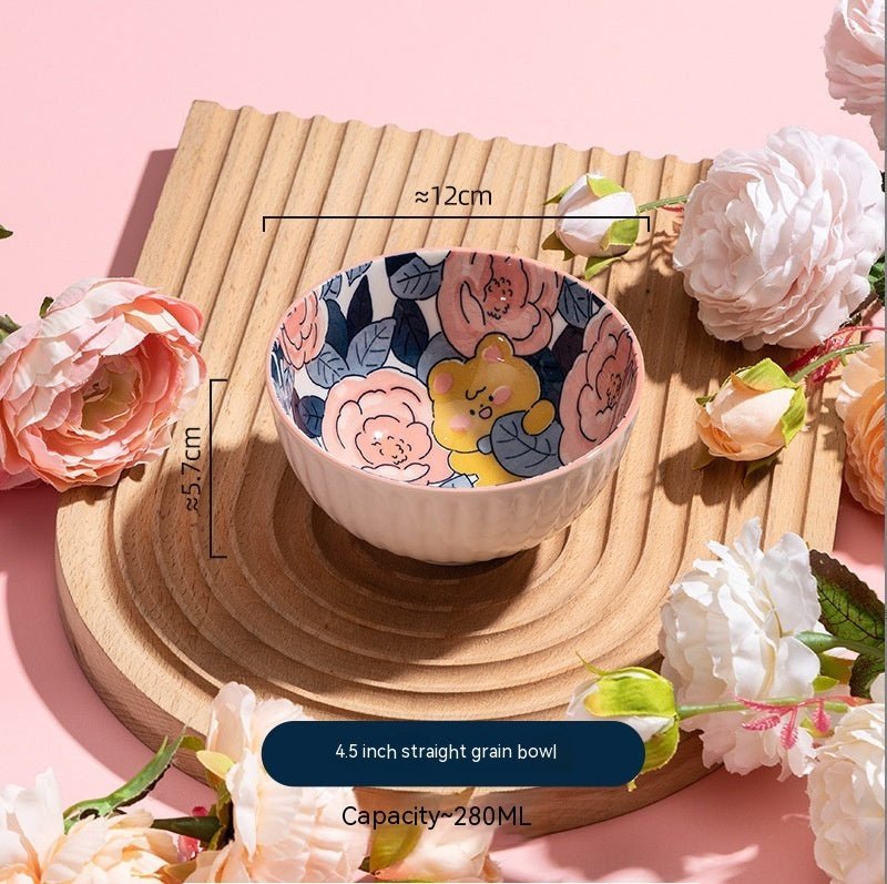 Rose Underglaze Porcelain Household Tableware Large - The Sunflower Store Co