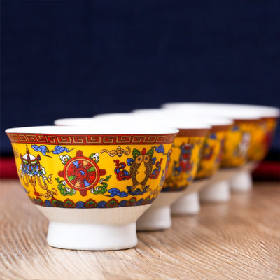 Porcelain Thin Tire Porcelain Tibetan Ghee Bowl - The Sunflower Store Co
