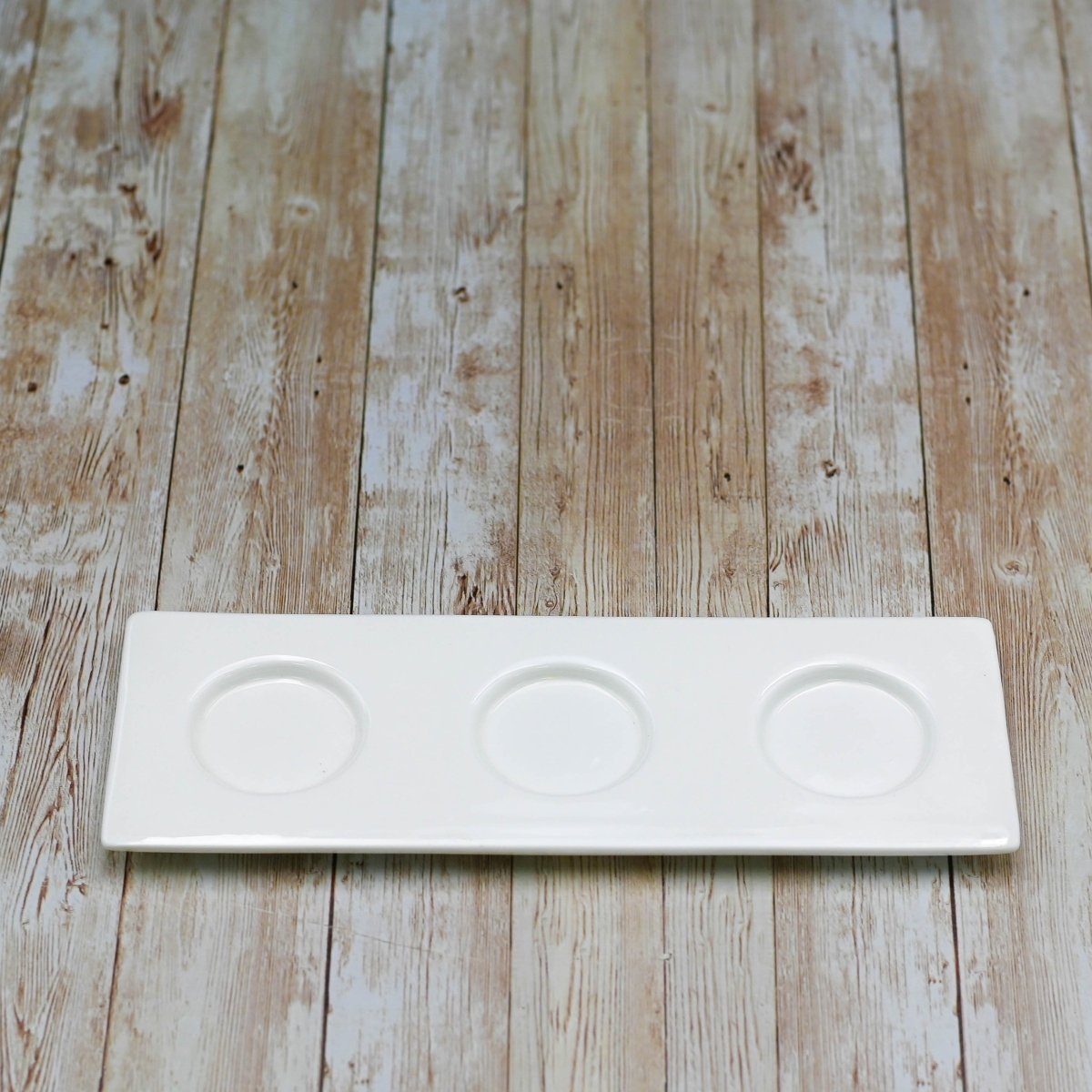 A Mignardises (Petit Four) Serving Set With Bamboo Long Tray And Porcelain Dishes To Match - The Sunflower Store Co