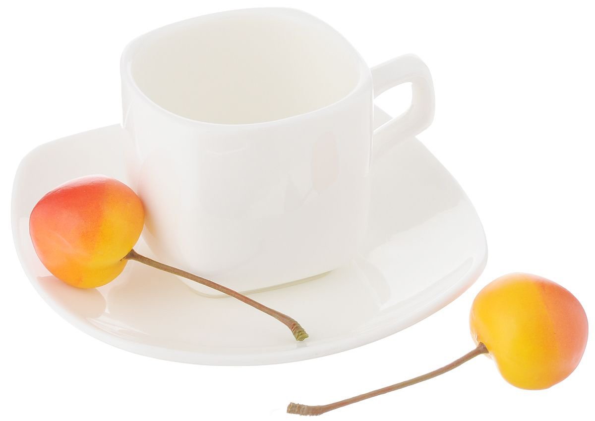 White 3 Oz | 90 Ml Coffee Cup & Saucer - The Sunflower Store Co