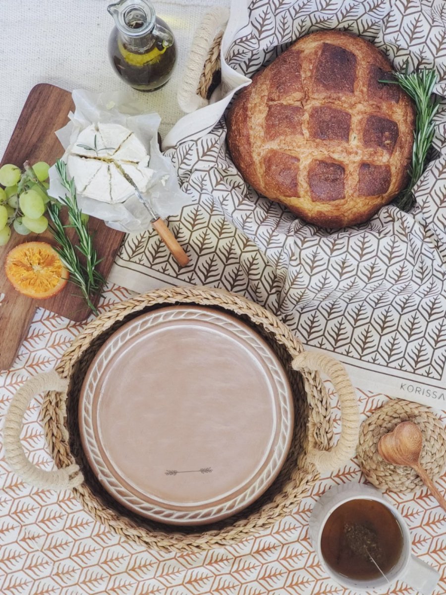 Personalized Bread Warmer & Basket Gift Set with Tea Towel - Bible Round - The Sunflower Store Co