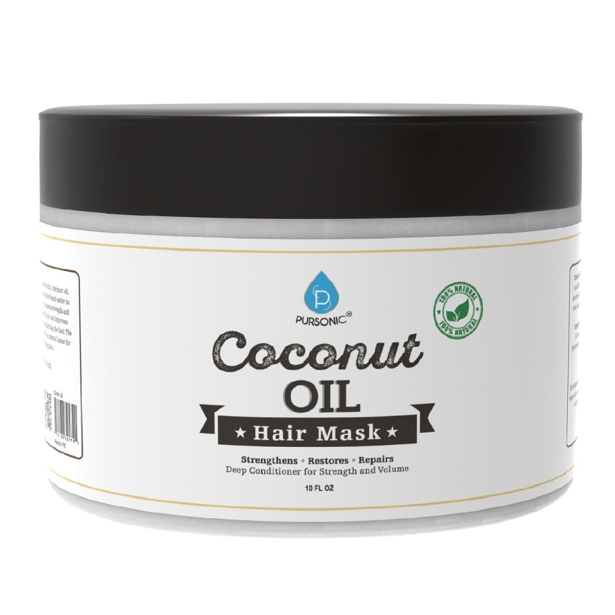 100% Natural Coconut Oil Hair Mask 10 Oz - The Sunflower Store Co