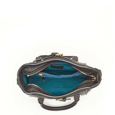 SUSU Top Handle Leather Satchel Bag Black Purse Crossbody Bag for Women - The Sunflower Store Co