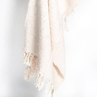 Textured Oxford Throw Blanket Cream - The Sunflower Store Co