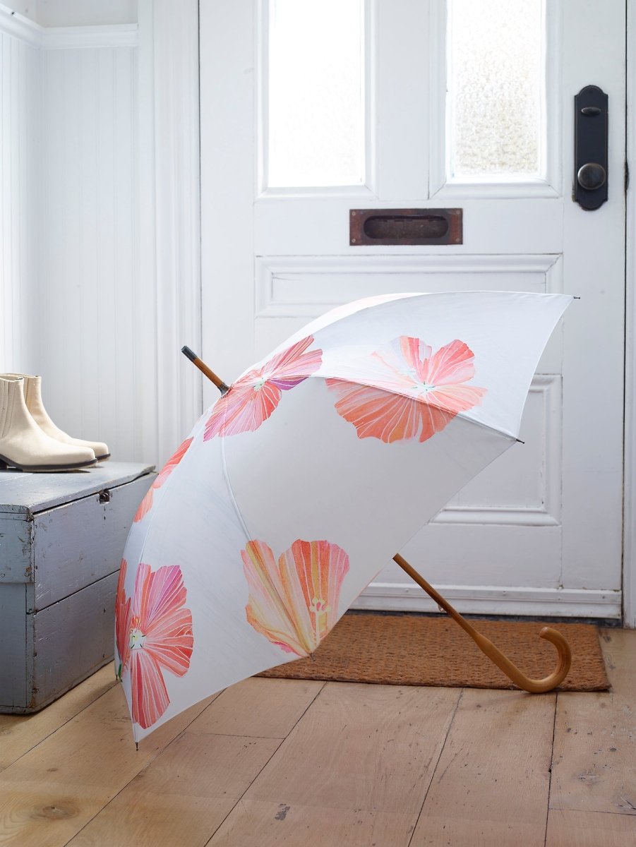 Umbrella: Hibiscus on Snow - The Sunflower Store Co