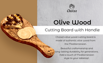 Original Olive Wood Cutting Board with Handle - The Sunflower Store Co