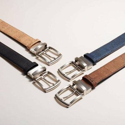 Cork Reversible Men's Belt (Brown/Navy) - The Sunflower Store Co