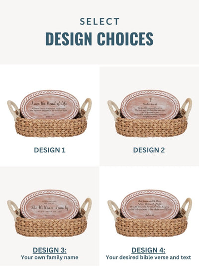 Personalized Bread Warmer & Basket - Bible Oval - The Sunflower Store Co