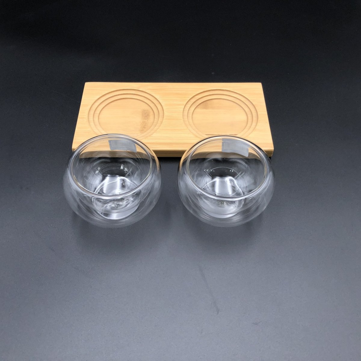 A Set Of 3 Bamboo Double Trays With 6 Doublewalled Thermo Bowls To Match - The Sunflower Store Co
