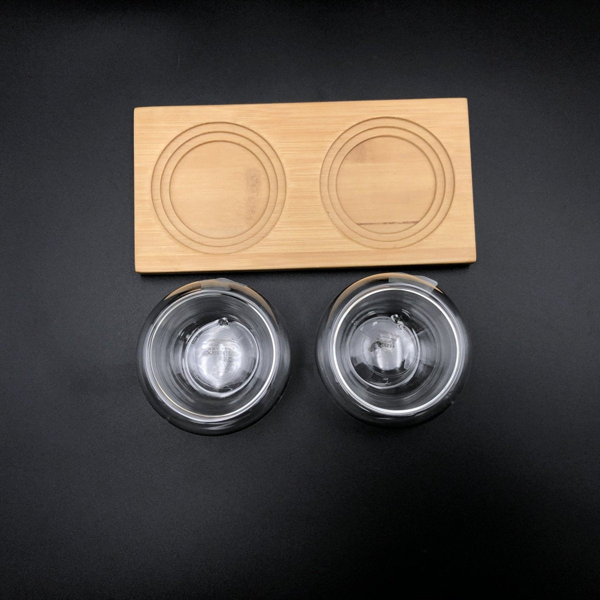 A Set Of 3 Bamboo Double Trays With 6 Doublewalled Thermo Bowls To Match - The Sunflower Store Co