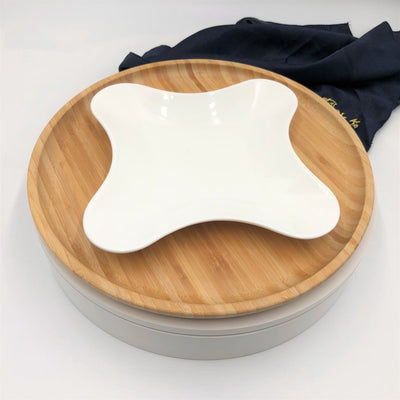 Bamboo And Fine Porcelain 4 Sided Star Dish/plate Setting - The Sunflower Store Co