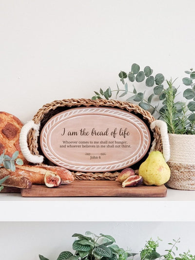 Personalized Bread Warmer & Basket - Bible Oval - The Sunflower Store Co