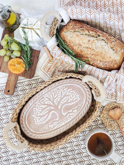 Bread Warmer & Basket - Tree of Life Oval - The Sunflower Store Co