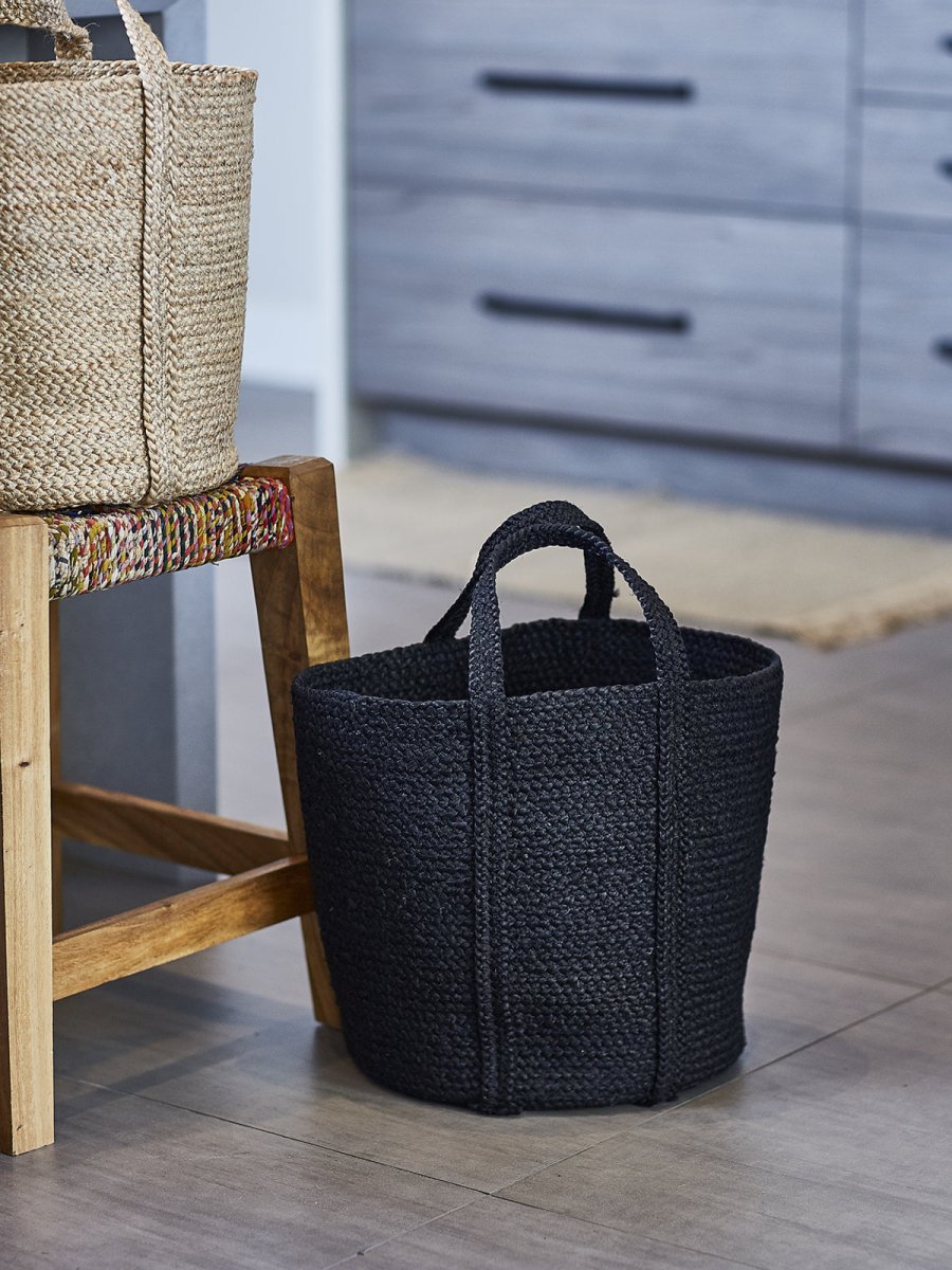 Kata Basket with handle - Black - The Sunflower Store Co