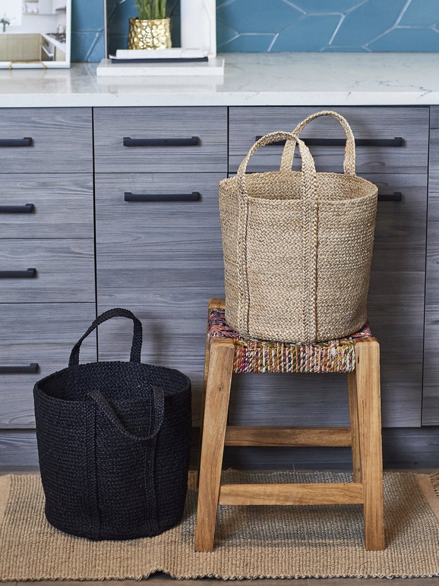 Kata Basket with handle - Black - The Sunflower Store Co