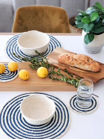 Kata Spiral Placemat - Blue (Set of 4) - The Sunflower Store Co