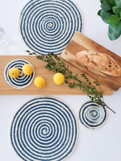 Kata Spiral Placemat - Blue (Set of 4) - The Sunflower Store Co