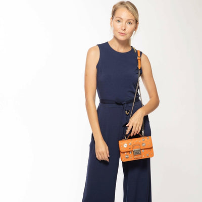 SUSU Studded Small Leather Crossbody Bag Orange Purse Cute Handbag Women's Handbag - The Sunflower Store Co