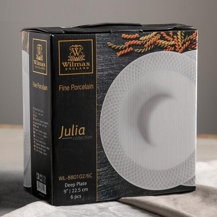 White Porcelain Deep Plate With Embossed Wide Rim 9" inch | For soup, pasta, salad - The Sunflower Store Co
