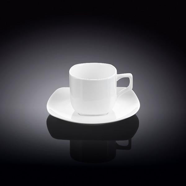 White 3 Oz | 90 Ml Coffee Cup & Saucer - The Sunflower Store Co