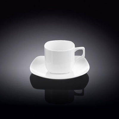 White 3 Oz | 90 Ml Coffee Cup & Saucer - The Sunflower Store Co