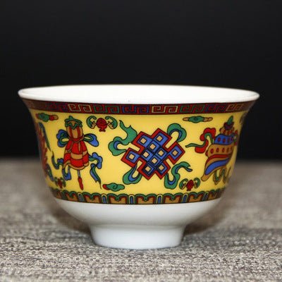 Porcelain Thin Tire Porcelain Tibetan Ghee Bowl - The Sunflower Store Co