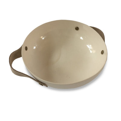 BOWL - HANDMADE WITH LEATHER HANDLES - 17CM - The Sunflower Store Co