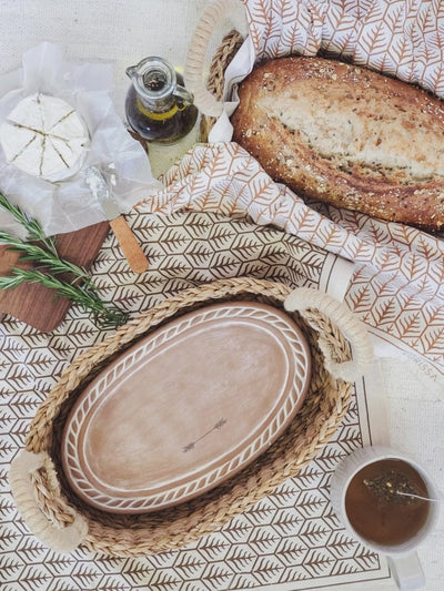 Personalized Bread Warmer & Basket Gift Set with Tea Towel - Bible Oval - The Sunflower Store Co