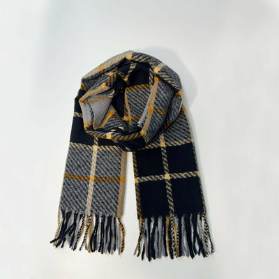 Black and Grey Striped Scarf - The Sunflower Store Co