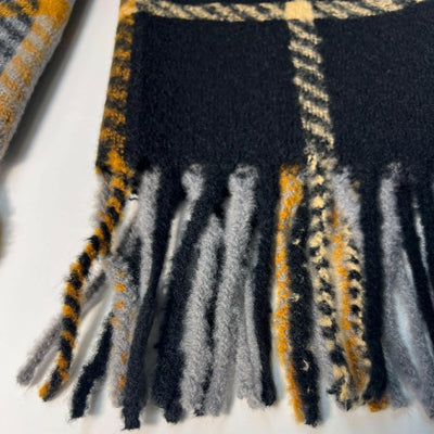 Black and Grey Striped Scarf - The Sunflower Store Co