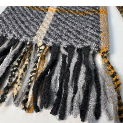 Black and Grey Striped Scarf - The Sunflower Store Co