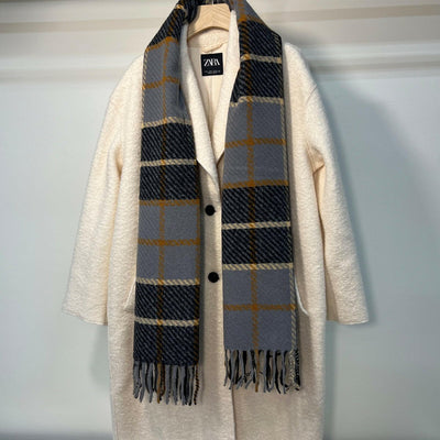 Black and Grey Striped Scarf - The Sunflower Store Co